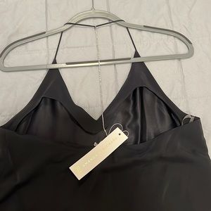 Amanda uprichard open back black silk tank- size S